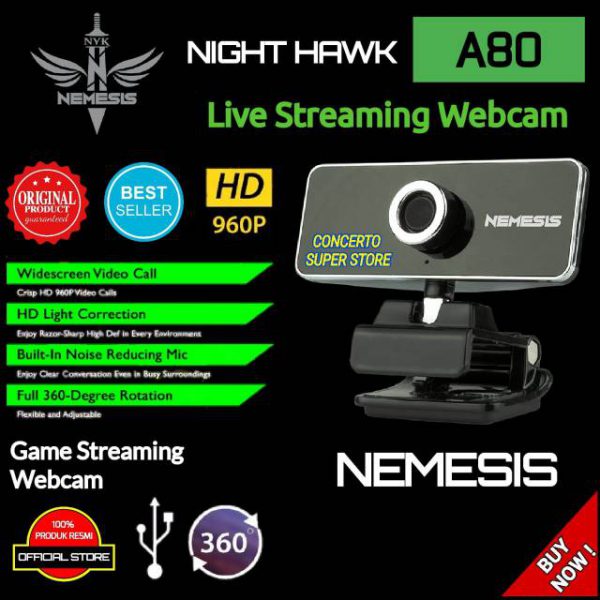 Webcam NYK A80 Night Hawk HD Streaming